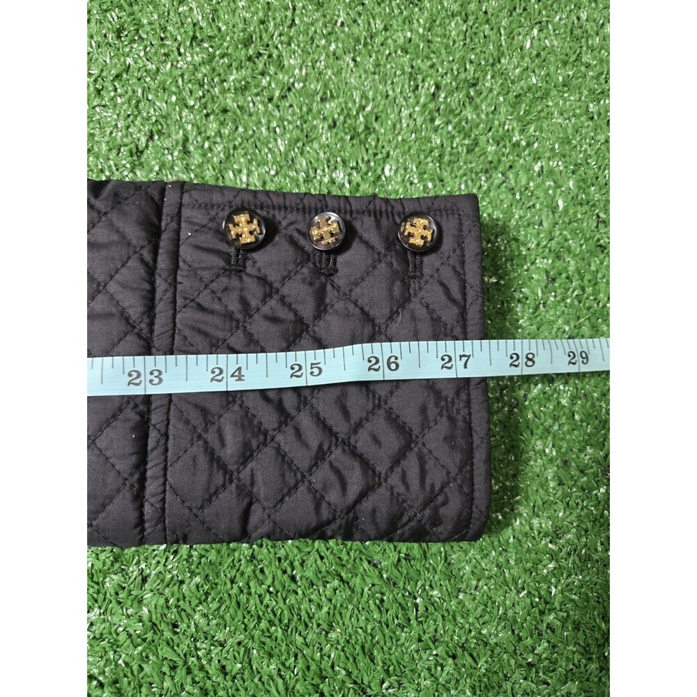 Tory Burch Quilted Jacket Black Gold Logo Buttons Women's Size 2 23081574 - Picture 12 of 12